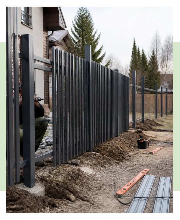 Установка забора из евроштакетника под ключ в Кимовске